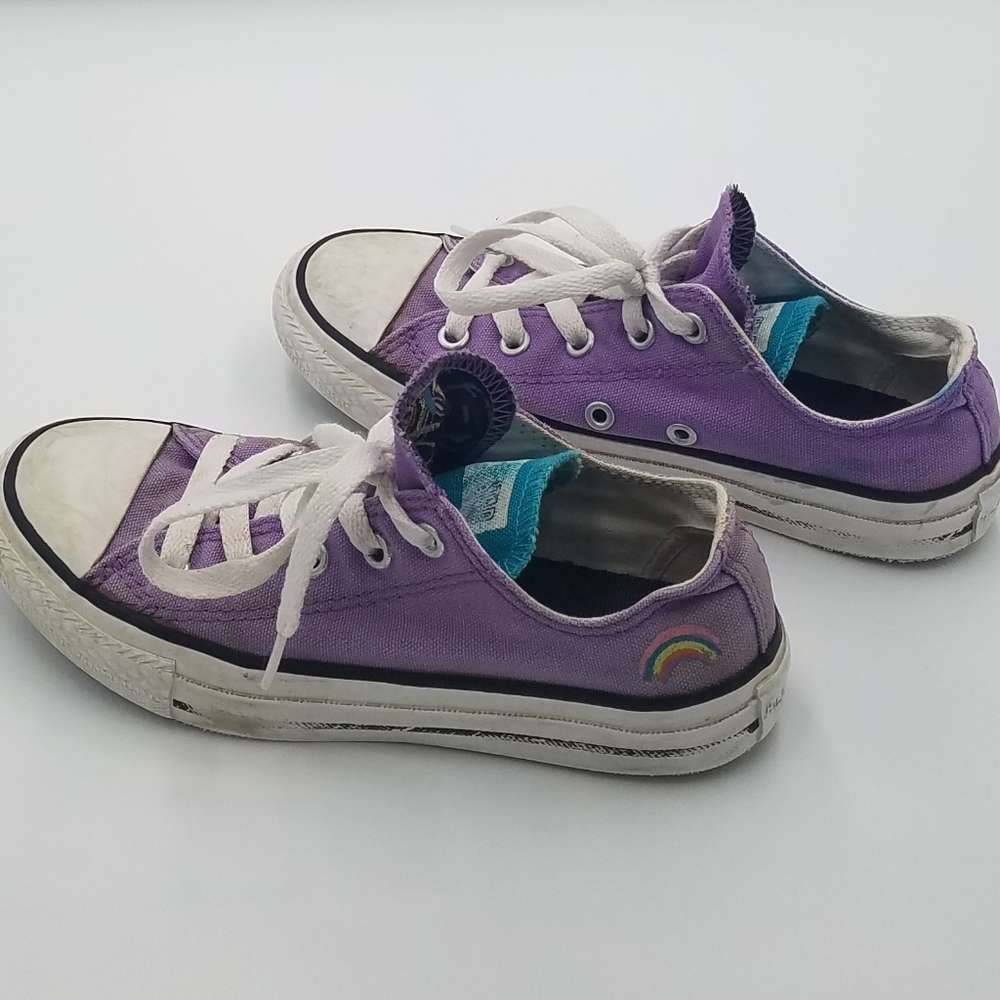 Converse Rainbow Double Tongue Sneakers 1Y - Picture 3 of 6